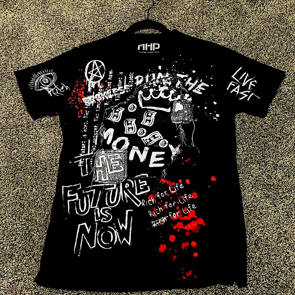 Tee shirt, colors:red/black/grey/white, size: Small, Brand: Another Hype Piece,